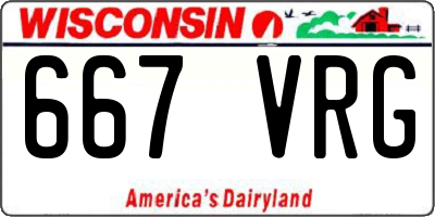 WI license plate 667VRG
