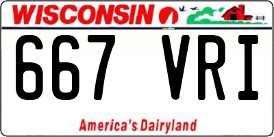 WI license plate 667VRI