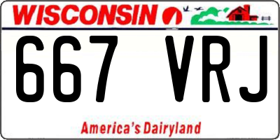 WI license plate 667VRJ