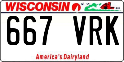 WI license plate 667VRK