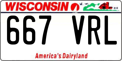 WI license plate 667VRL