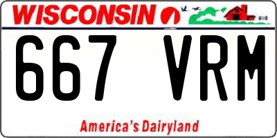WI license plate 667VRM