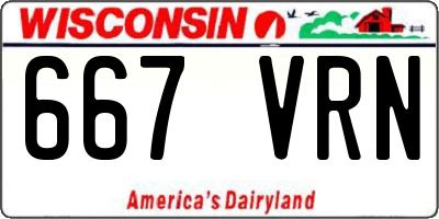 WI license plate 667VRN