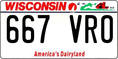 WI license plate 667VRO