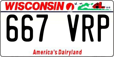 WI license plate 667VRP