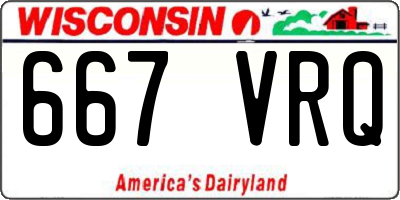WI license plate 667VRQ