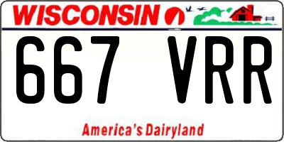 WI license plate 667VRR