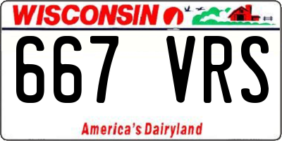 WI license plate 667VRS