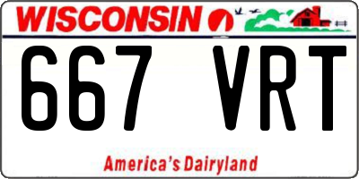 WI license plate 667VRT