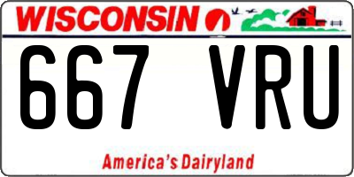WI license plate 667VRU