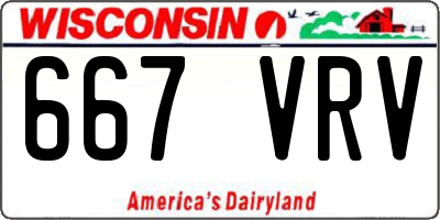 WI license plate 667VRV