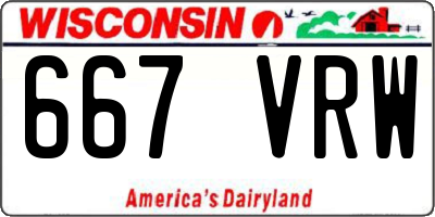 WI license plate 667VRW