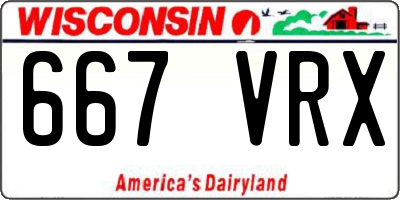 WI license plate 667VRX