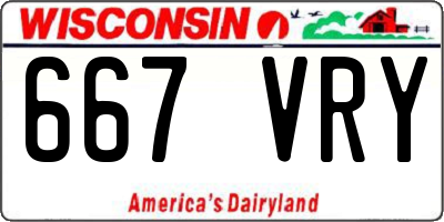 WI license plate 667VRY