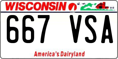 WI license plate 667VSA