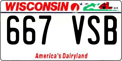 WI license plate 667VSB