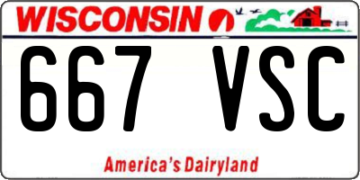 WI license plate 667VSC