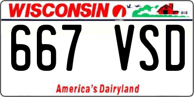 WI license plate 667VSD