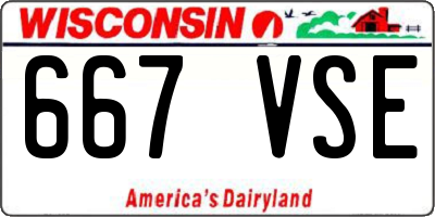 WI license plate 667VSE