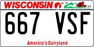 WI license plate 667VSF