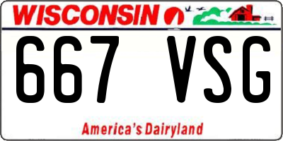 WI license plate 667VSG