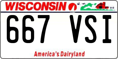 WI license plate 667VSI