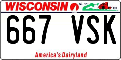 WI license plate 667VSK