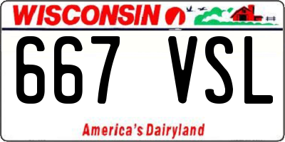 WI license plate 667VSL