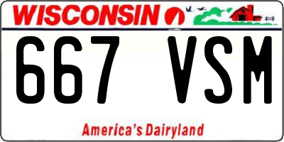 WI license plate 667VSM
