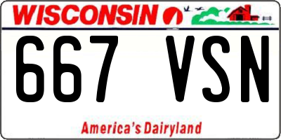 WI license plate 667VSN