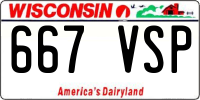 WI license plate 667VSP