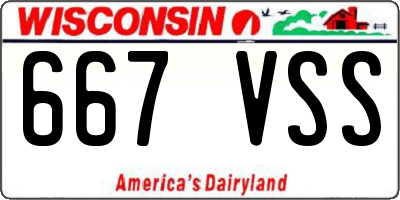 WI license plate 667VSS