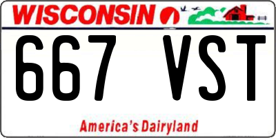 WI license plate 667VST
