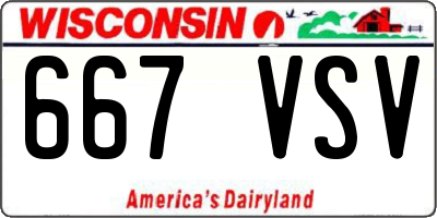 WI license plate 667VSV