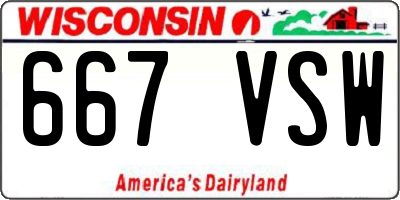WI license plate 667VSW