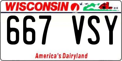 WI license plate 667VSY