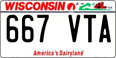 WI license plate 667VTA