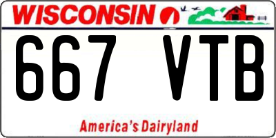 WI license plate 667VTB