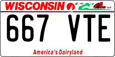 WI license plate 667VTE