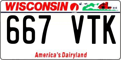 WI license plate 667VTK