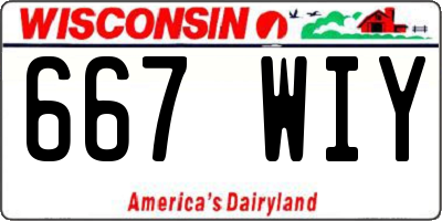 WI license plate 667WIY