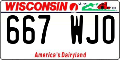 WI license plate 667WJO