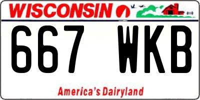 WI license plate 667WKB