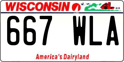 WI license plate 667WLA