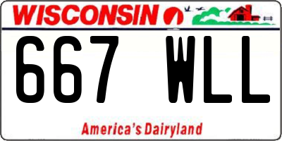 WI license plate 667WLL