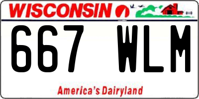 WI license plate 667WLM