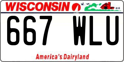 WI license plate 667WLU