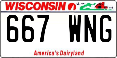 WI license plate 667WNG