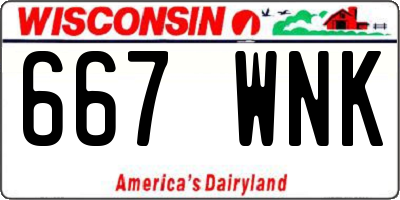WI license plate 667WNK