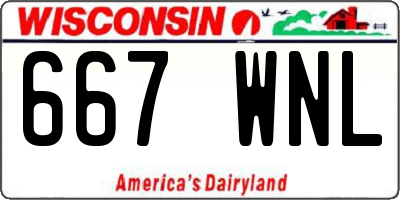 WI license plate 667WNL
